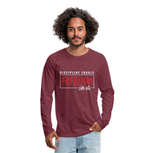 Load image into Gallery viewer, CHRSTRNG Men&#39;s Premium Long Sleeve T-Shirt - heather burgundy