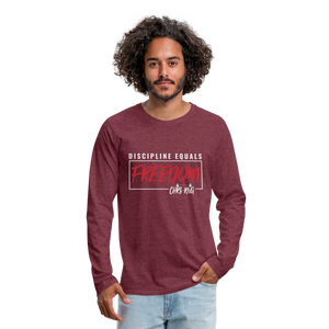 CHRSTRNG Men's Premium Long Sleeve T-Shirt - heather burgundy