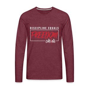 CHRSTRNG Men's Premium Long Sleeve T-Shirt - heather burgundy