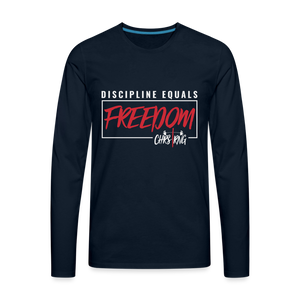 CHRSTRNG Men's Premium Long Sleeve T-Shirt - deep navy