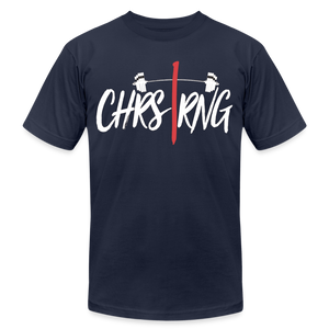 CHRSTRNG Unisex Jersey T-Shirt by Bella + Canvas - navy
