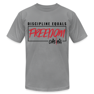 CHRSTRNG Discipline-Freedom Unisex Jersey T-Shirt by Bella + Canvas - slate