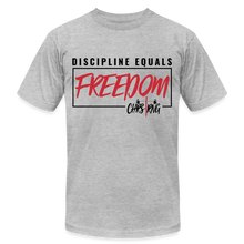 Load image into Gallery viewer, CHRSTRNG Discipline-Freedom Unisex Jersey T-Shirt by Bella + Canvas - heather gray