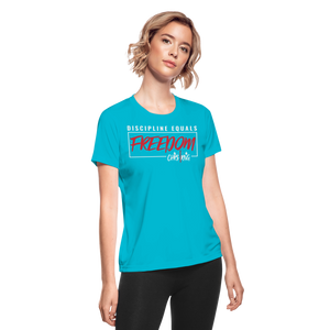 CHRSTRNG Women's Moisture Wicking Performance T-Shirt - turquoise