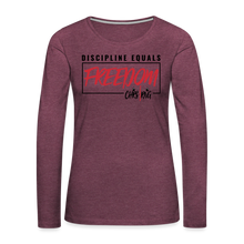 Load image into Gallery viewer, CHRSTRNG Women&#39;s Premium Long Sleeve T-Shirt - heather burgundy